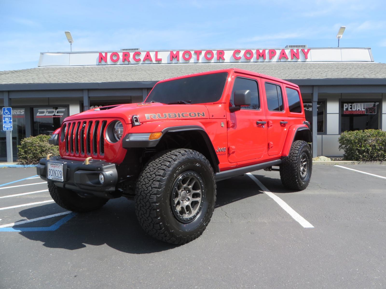 2022 Red /BLACK Jeep Wrangler Unlimited Rubicon 392 (1C4JJXSJ6NW) with an 6.4L V8 DOHC 32V engine, 6A transmission, located at 2630 Grass Valley Highway, Auburn, CA, 95603, (530) 508-5100, 38.937893, -121.095482 - 392 HEMI Rubicon ready for the track or trail. Must see before its gone! - Photo #0