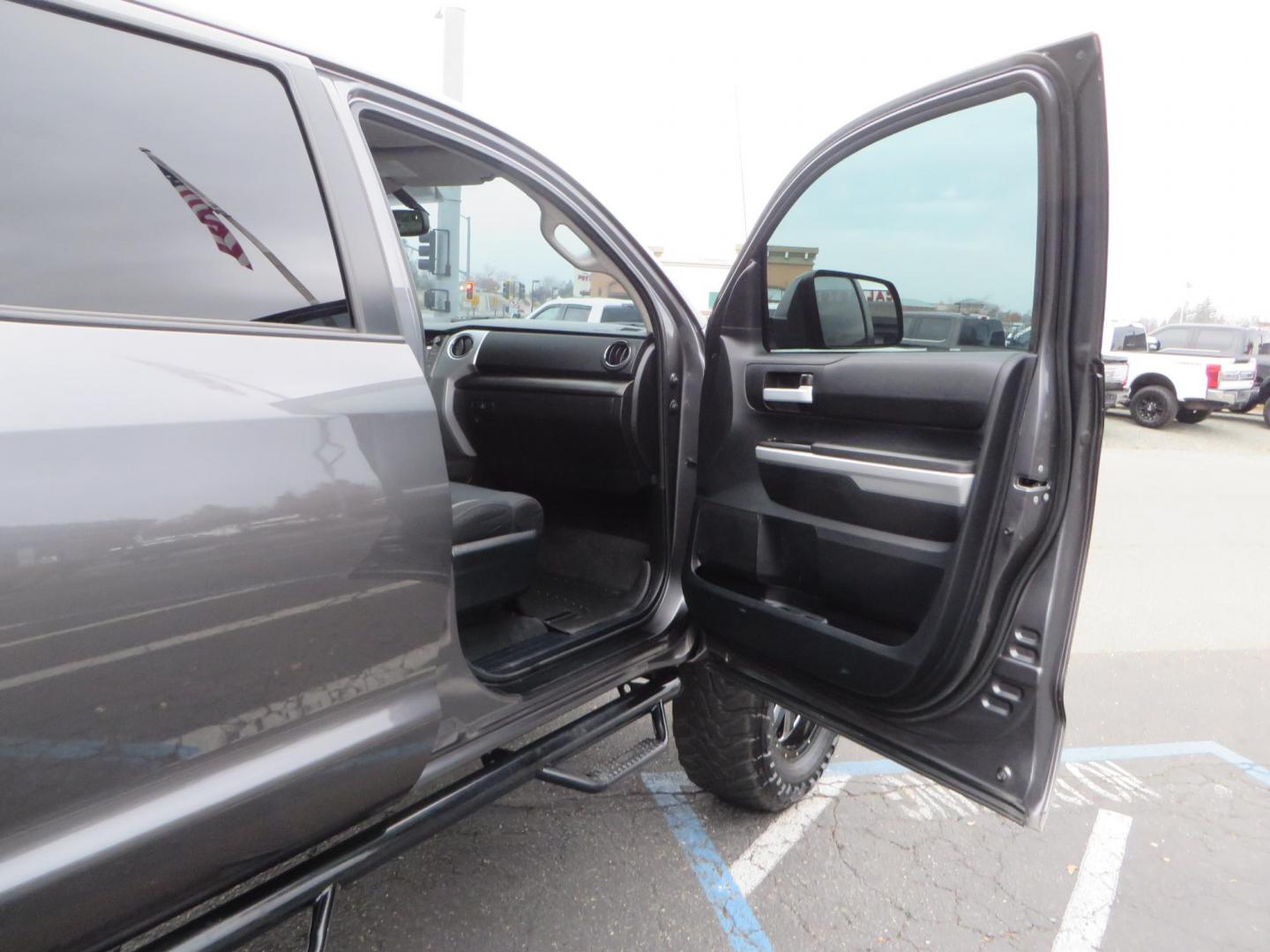 2014 Charcoal Toyota Tundra CrewMax SR5 5.7L V8 CrewMax 4WD (5TFDY5F14EX) with an V8 5.7 Liter engine, Automatic 6-Spd w/Sequential Mode transmission, located at 2630 Grass Valley Highway, Auburn, CA, 95603, (530) 508-5100, 38.937893, -121.095482 - BDS 7" lift kit, Fox remote reservoir coilovers, Fox 2.0 rear shocks, 37" Toyo MT tires, 20" Gear Alloy Big Block wheels, N-Fab running boards, Air Bags, Amp Bed extender, Weathertech floor liners, and window tint. - Photo#47