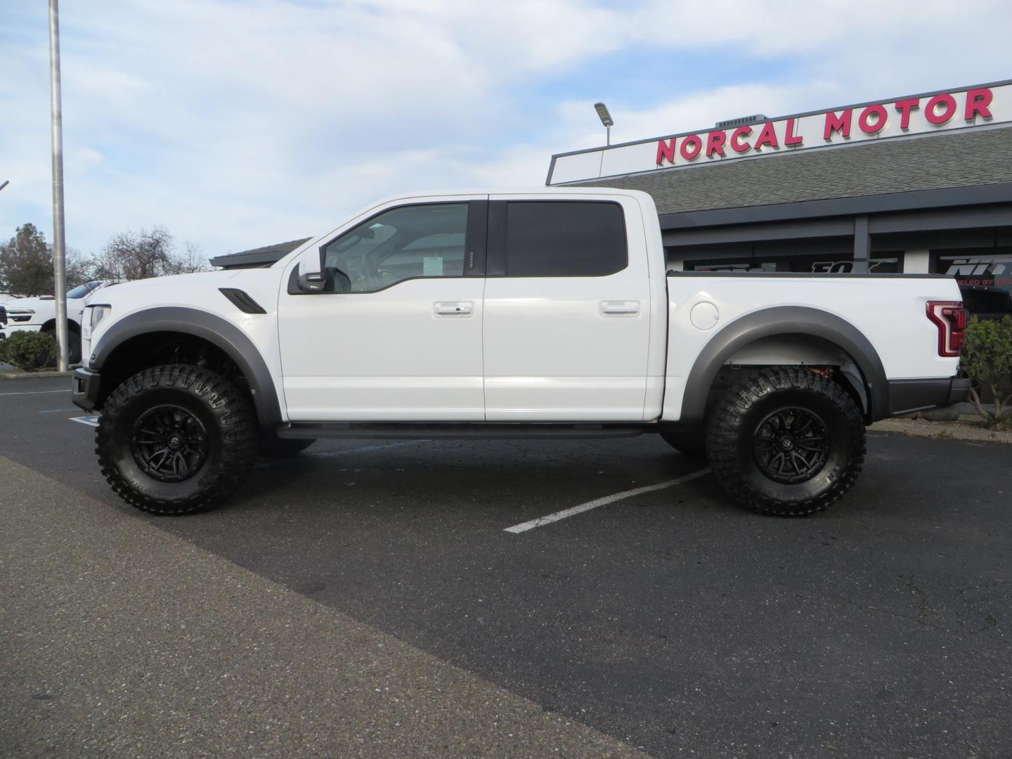 2020 White Ford F150 SuperCrew Cab Raptor Pickup 4D 5 1/2 ft (1FTFW1RG9LF) with an V6 EcoBoost High Output Twin Turbo 3.5 Liter engine, Automatic 10-Spd w/Sport Mode transmission, located at 2630 Grass Valley Highway, Auburn, CA, 95603, (530) 508-5100, 38.937893, -121.095482 - Features 17'' Fuel Rebel wheels, 37'' Goodyear Wrangler Boulder MT tires, Bakflip Tonneau cover, Lightbar behind the grille, Fog pocket led's, Cobb exhaust and cold air intake. - Photo#1