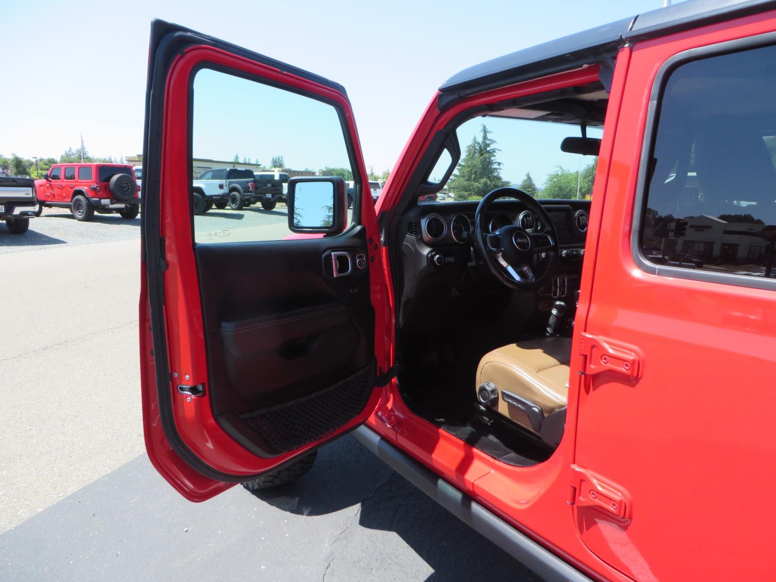 2020 Red /TAN Jeep Wrangler Unlimited Rubicon (1C4HJXFN8LW) with an 2.0L L4 DOHC 16V TURBO engine, 6A transmission, located at 2630 Grass Valley Highway, Auburn, CA, 95603, (530) 508-5100, 38.937893, -121.095482 - Featuring a brand new set of 17" Fuel Recoil wheels and 35" Toyo RT trail tires. - Photo #11