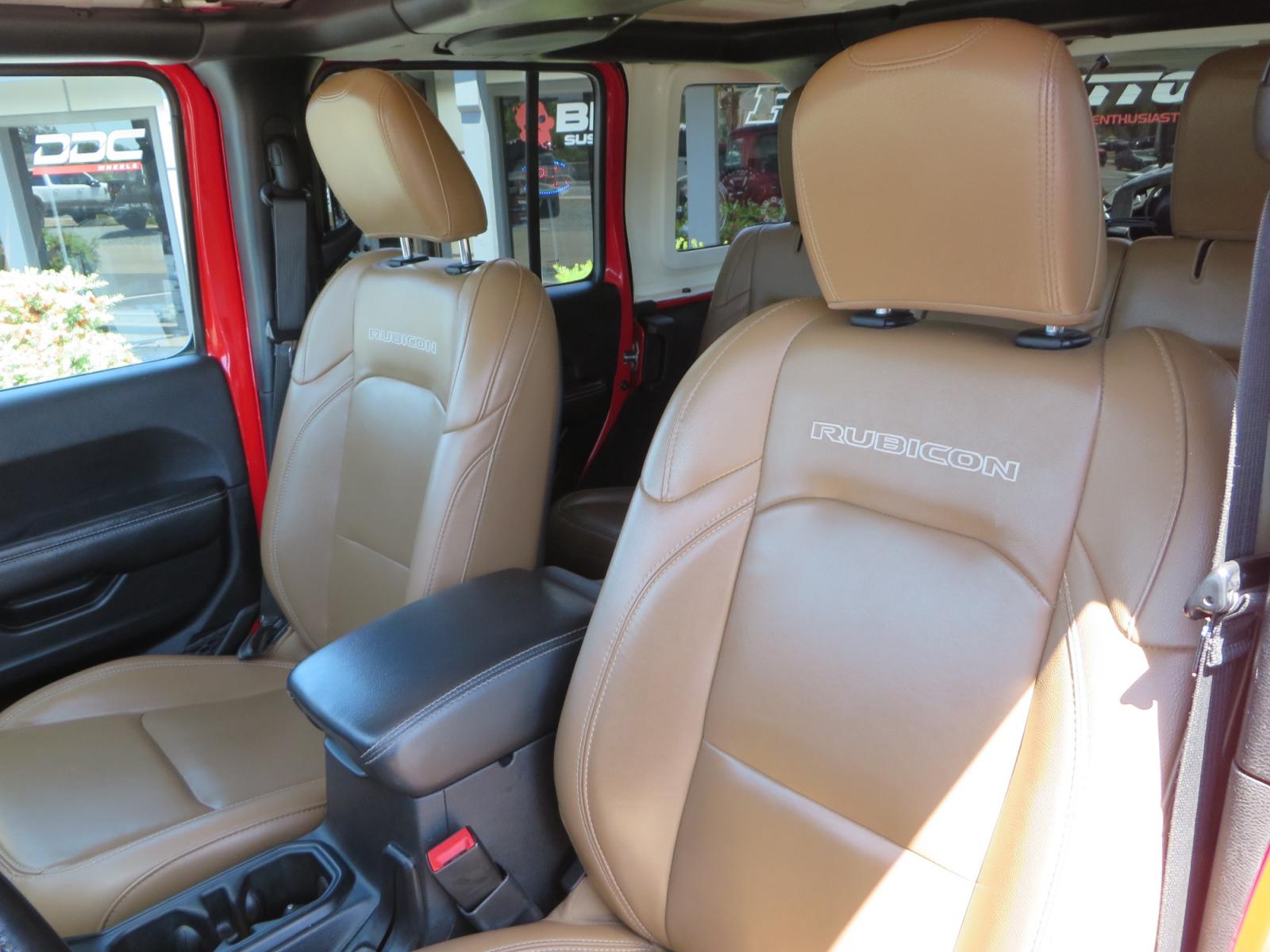 2020 Red /TAN Jeep Wrangler Unlimited Rubicon (1C4HJXFN8LW) with an 2.0L L4 DOHC 16V TURBO engine, 6A transmission, located at 2630 Grass Valley Highway, Auburn, CA, 95603, (530) 508-5100, 38.937893, -121.095482 - Featuring a brand new set of 17" Fuel Recoil wheels and 35" Toyo RT trail tires. - Photo #15