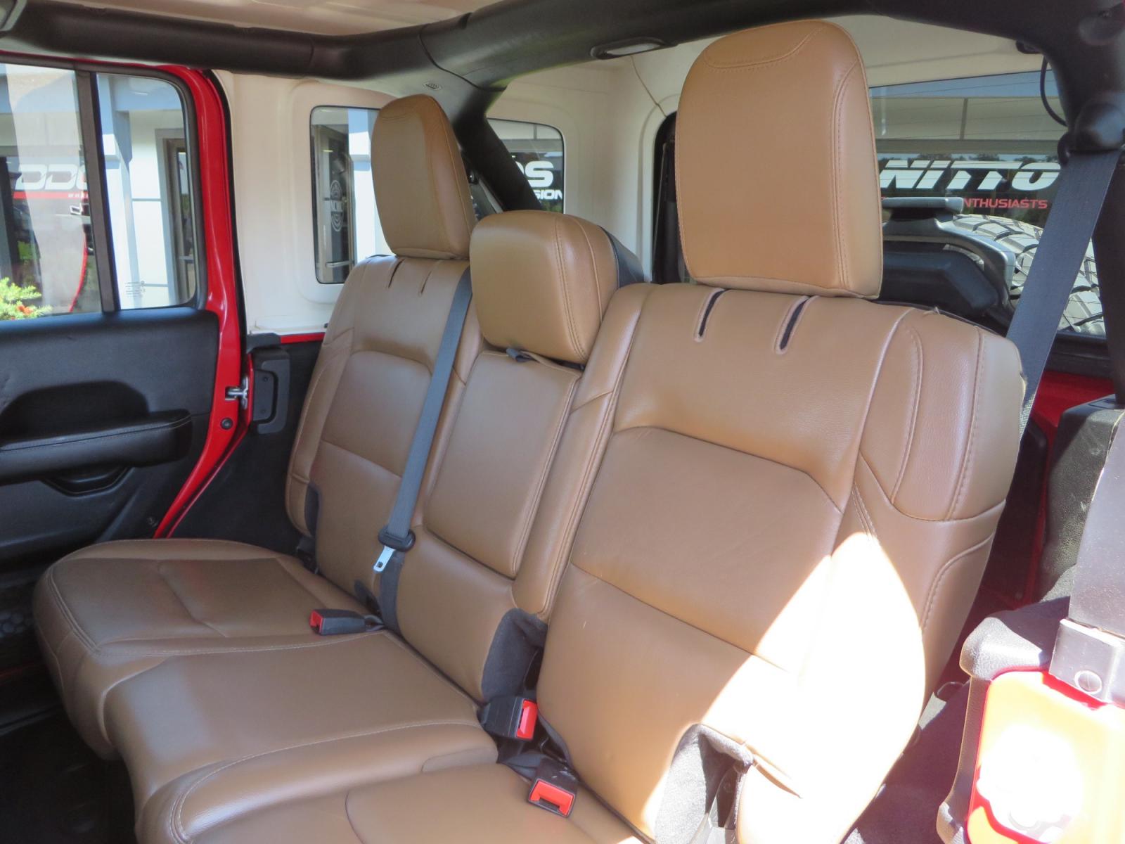2020 Red /TAN Jeep Wrangler Unlimited Rubicon (1C4HJXFN8LW) with an 2.0L L4 DOHC 16V TURBO engine, 6A transmission, located at 2630 Grass Valley Highway, Auburn, CA, 95603, (530) 508-5100, 38.937893, -121.095482 - Featuring a brand new set of 17" Fuel Recoil wheels and 35" Toyo RT trail tires. - Photo #30