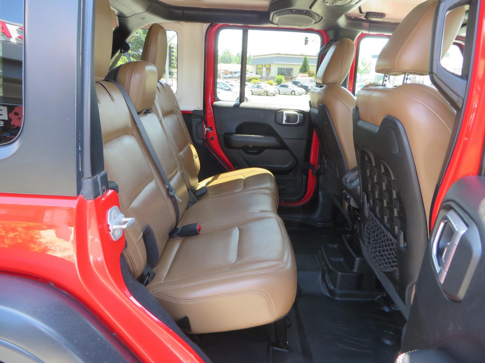 2020 Red /TAN Jeep Wrangler Unlimited Rubicon (1C4HJXFN8LW) with an 2.0L L4 DOHC 16V TURBO engine, 6A transmission, located at 2630 Grass Valley Highway, Auburn, CA, 95603, (530) 508-5100, 38.937893, -121.095482 - Featuring a brand new set of 17" Fuel Recoil wheels and 35" Toyo RT trail tires. - Photo #43