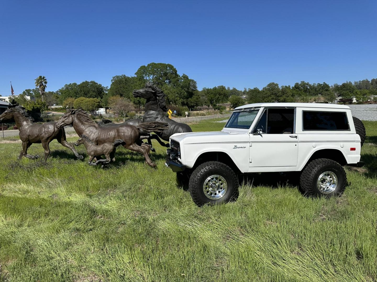 1971 White /Black / Grey Ford Bronco (U15GLK86693) with an 302 engine, np 435 4 speed transmission, located at 2630 Grass Valley Highway, Auburn, CA, 95603, (530) 508-5100, 38.937893, -121.095482 - 1971 FORD BRONCO BUILD CALIFORNIA BRONCO HARD TOP AND NO RUST REBUILT 302 WITH PERFORMANCE CAM, EDELBROCK MANIFOLD, HOLLEY AVENGER 650 CARB & MSD IGNITION NP 435 4 SPEED WITH WILD HORSE BILLET SHIFT EXTENDER DANA 20 WITH WILD HORSE TWIN STICK TRANSFER CASE NEW PAINLESS WIRING HARNESS RHINO LIN - Photo#153