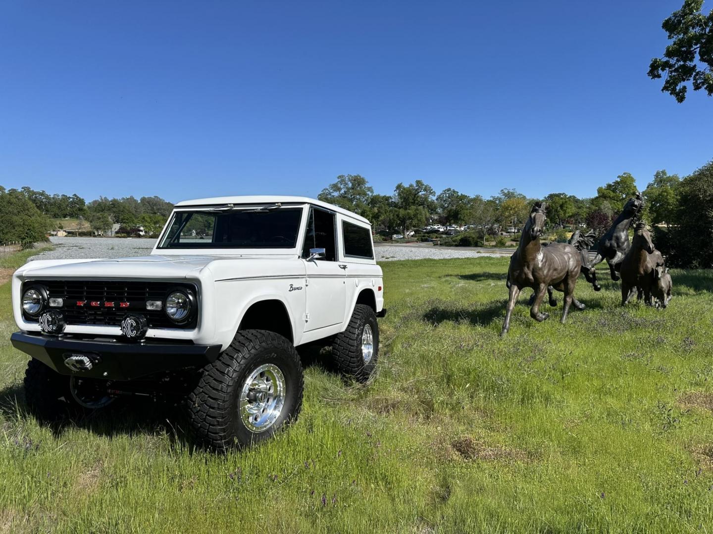 1971 White /Black / Grey Ford Bronco (U15GLK86693) with an 302 engine, np 435 4 speed transmission, located at 2630 Grass Valley Highway, Auburn, CA, 95603, (530) 508-5100, 38.937893, -121.095482 - 1971 FORD BRONCO BUILD CALIFORNIA BRONCO HARD TOP AND NO RUST REBUILT 302 WITH PERFORMANCE CAM, EDELBROCK MANIFOLD, HOLLEY AVENGER 650 CARB & MSD IGNITION NP 435 4 SPEED WITH WILD HORSE BILLET SHIFT EXTENDER DANA 20 WITH WILD HORSE TWIN STICK TRANSFER CASE NEW PAINLESS WIRING HARNESS RHINO LIN - Photo#155