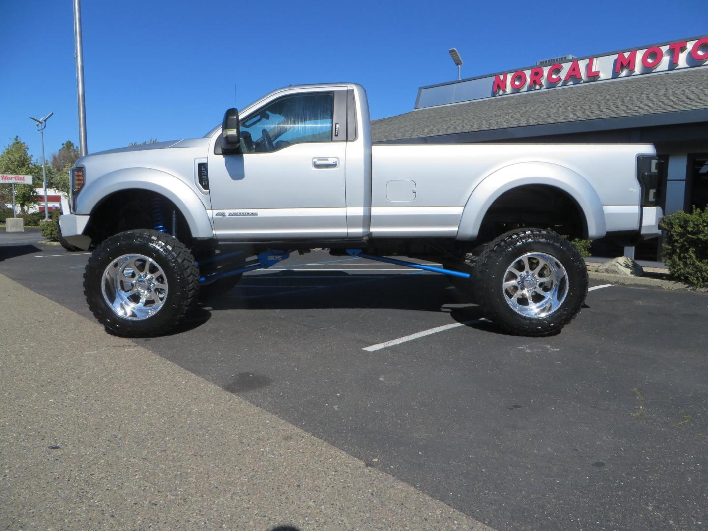 2017 SILVER /BLACK Ford F-250 SD XLT 4WD (1FTBF2BT0HE) with an 6.7L V8 OHV 16V DIESEL engine, 6A transmission, located at 2630 Grass Valley Highway, Auburn, CA, 95603, (530) 508-5100, 38.937893, -121.095482 - Dont miss this rare Single Cab F-250. Sitting on a BDS 8" long arm suspension system powdercoated blue, Fox shocks and dual steering stabilizers, 22" American Force wheels, 40" Fury tires, Force front and rear bumpers, Led Lights, Bushwacker Fender Flares, and Bucket seats with Katzkin leather. - Photo#8