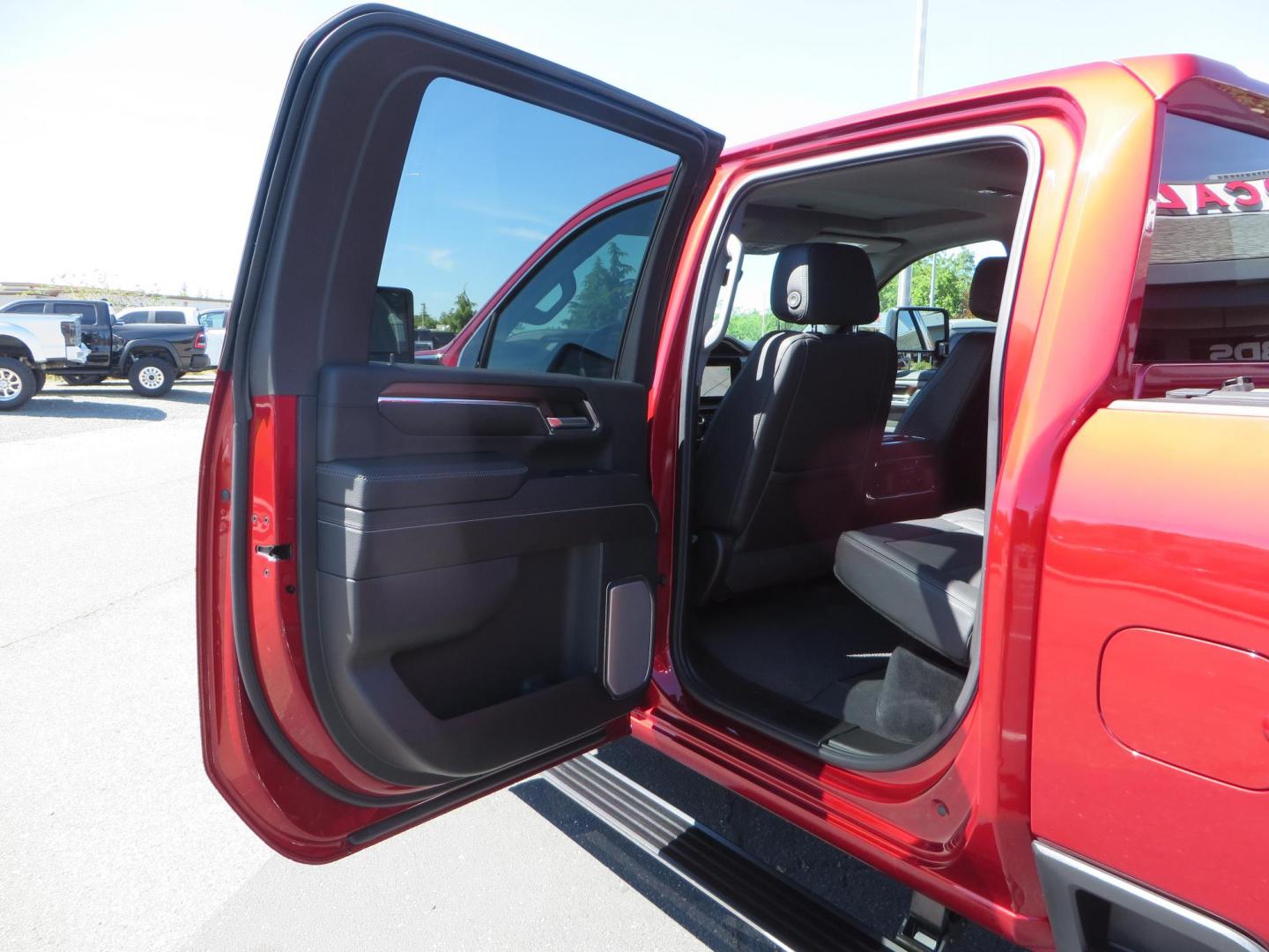 2024 Volcanic Red /Black GMC Sierra 2500HD Denali Crew Cab 4WD SB (1GT49REY6RF) with an 6.6L V8 OHV 16V TURBO DIESEL engine, 6A transmission, located at 2630 Grass Valley Highway, Auburn, CA, 95603, (530) 508-5100, 38.937893, -121.095482 - Denali 2500 featuring a Cognito Level kit, Fox shocks, 20" Fittipaldi FA18 wheels, 35" Nitto Ridge Grappler tires, and a LineX folding tonneau cover. - Photo#48