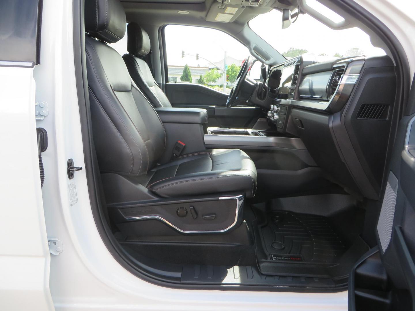 2023 White Ford F-350 SD Lariat Crew Cab Long Bed DRW 4WD (1FT8W3DM9PE) with an 6.7L V8 OHV 16V DIESEL engine, 6A transmission, located at 2630 Grass Valley Highway, Auburn, CA, 95603, (530) 508-5100, 38.937893, -121.095482 - Features a BDS 3" radius arm suspension system, Fox 2.0 shocks, 20" DDC Aftermath wheels, 37" Nitto Ridge Grappler tires, Weathertech Floorliners, DeeZee bed mat, and a Pedal Commander. - Photo#64