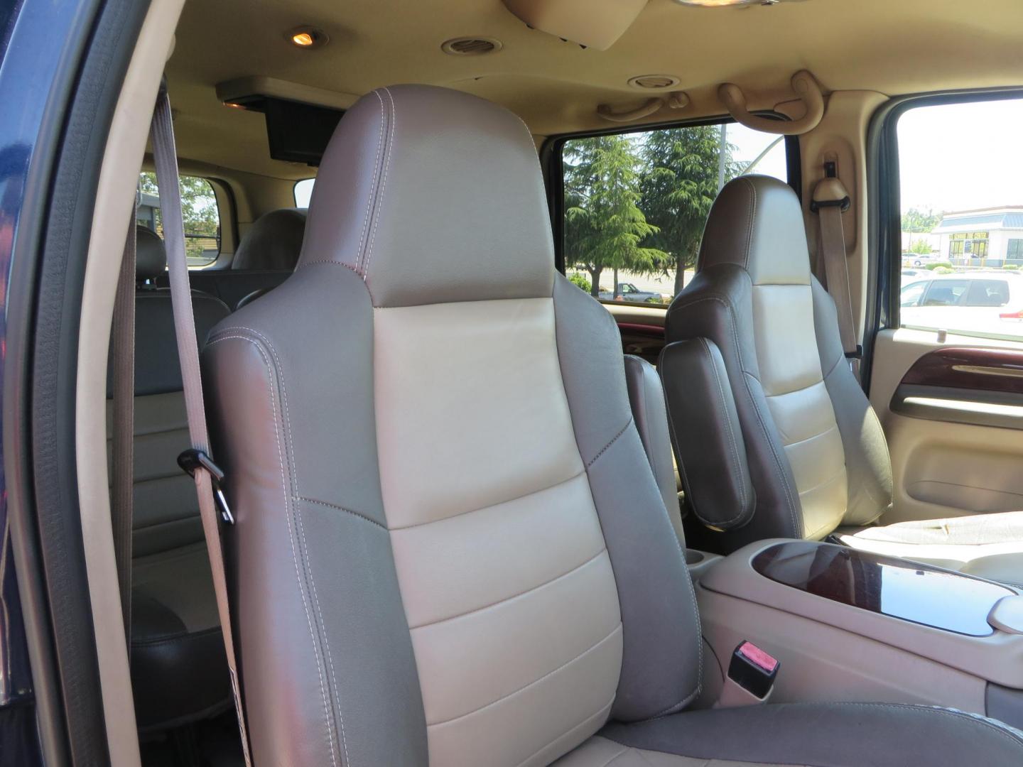2003 Blue Ford Excursion Eddie Bauer 6.0L 4WD (1FMSU45PX3E) with an 6.0L V8 OHV 32V TURBO DIESEL engine, 5-Speed Automatic Overdrive transmission, located at 2630 Grass Valley Highway, Auburn, CA, 95603, (530) 508-5100, 38.937893, -121.095482 - Rare to find an Excursion especially like this... Extremely Clean 6.0L with ARP head studs, aluminum radiator, Lifted, Fuel wheels, Open Range AT tires, Bilstein Shocks, Amp power steps, Custom front and rear bumpers, 15K Warn Winch, Piaa Lights, RV Towable, Brake Controller, Edge Tuner CA legal, Ex - Photo#62