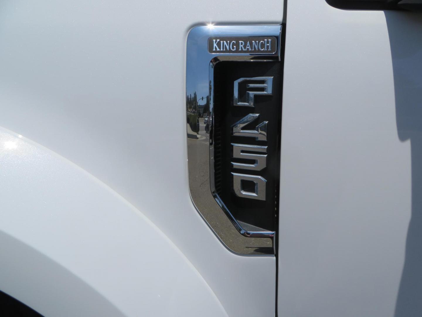 2021 White Ford F-450 SD King Ranch Crew Cab DRW 4WD (1FT8W4DT6ME) with an 6.7L V8 OHV 16V DIESEL engine, 6A transmission, located at 2630 Grass Valley Highway, Auburn, CA, 95603, (530) 508-5100, 38.937893, -121.095482 - Must see F450 King Ranch sitting on 37" Nitto Ridge Grappler tires wrapped around 22" American Force wheels, 2.5" King Remote reservoir Coilovers, King 2.5 adjustable shocks, King dual steering stabilizers, and window tint. - Photo#20
