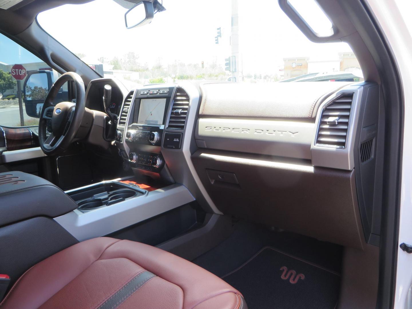 2021 White Ford F-450 SD King Ranch Crew Cab DRW 4WD (1FT8W4DT6ME) with an 6.7L V8 OHV 16V DIESEL engine, 6A transmission, located at 2630 Grass Valley Highway, Auburn, CA, 95603, (530) 508-5100, 38.937893, -121.095482 - Must see F450 King Ranch sitting on 37" Nitto Ridge Grappler tires wrapped around 22" American Force wheels, 2.5" King Remote reservoir Coilovers, King 2.5 adjustable shocks, King dual steering stabilizers, and window tint. - Photo#67