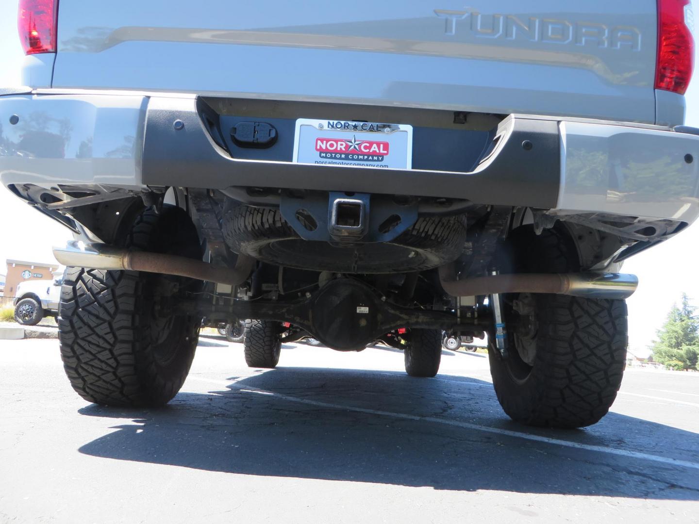 2018 Gray /Black Toyota Tundra SR5 5.7L V8 CrewMax 4WD (5TFDY5F15JX) with an 5.7L V8 DOHC 32V engine, 6A transmission, located at 2630 Grass Valley Highway, Auburn, CA, 95603, (530) 508-5100, 38.937893, -121.095482 - Lifted Tundra sitting on a Pro Comp 6" Lift kit, 37" Nitto Ridge Grappler tires, 20" Fuel Recoil wheels, N-Fab running boards, Grille Mounted Light Bar, Bilstein 5100 rear shocks, TRD dual exhaust, Fender Flarew, and window tint. - Photo#13