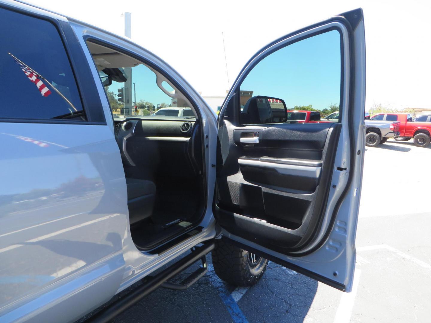 2018 Gray /Black Toyota Tundra SR5 5.7L V8 CrewMax 4WD (5TFDY5F15JX) with an 5.7L V8 DOHC 32V engine, 6A transmission, located at 2630 Grass Valley Highway, Auburn, CA, 95603, (530) 508-5100, 38.937893, -121.095482 - Lifted Tundra sitting on a Pro Comp 6" Lift kit, 37" Nitto Ridge Grappler tires, 20" Fuel Recoil wheels, N-Fab running boards, Grille Mounted Light Bar, Bilstein 5100 rear shocks, TRD dual exhaust, Fender Flarew, and window tint. - Photo#43