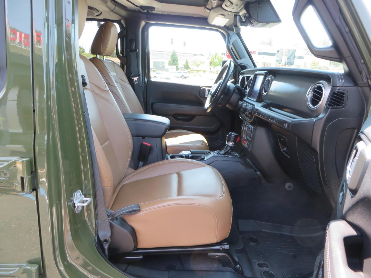 2021 Green Jeep Wrangler Unlimited Rubicon (1C4JJXFM1MW) with an 3.0L V6 DOHC 24V TURBO DIESEL engine, 6A transmission, located at 2630 Grass Valley Highway, Auburn, CA, 95603, (530) 508-5100, 38.937893, -121.095482 - Mopar lifted Diesel Rubicon with Fox shocks, HD tire carrier, Amp Power steps, Roof Rack, and color matched simulated beadlock rings. - Photo#53