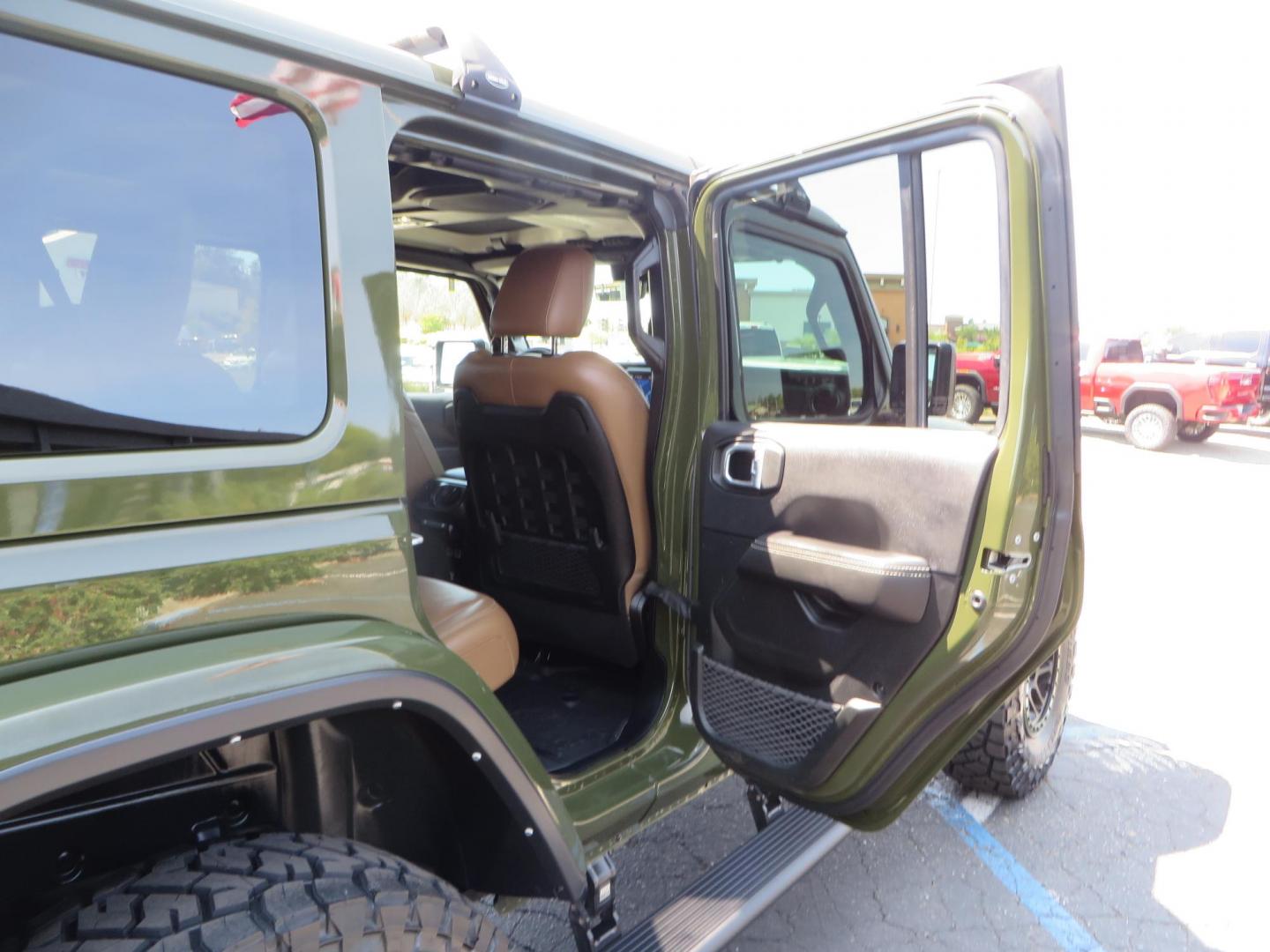 2021 Green Jeep Wrangler Unlimited Rubicon (1C4JJXFM1MW) with an 3.0L V6 DOHC 24V TURBO DIESEL engine, 6A transmission, located at 2630 Grass Valley Highway, Auburn, CA, 95603, (530) 508-5100, 38.937893, -121.095482 - Mopar lifted Diesel Rubicon with Fox shocks, HD tire carrier, Amp Power steps, Roof Rack, and color matched simulated beadlock rings. - Photo#57
