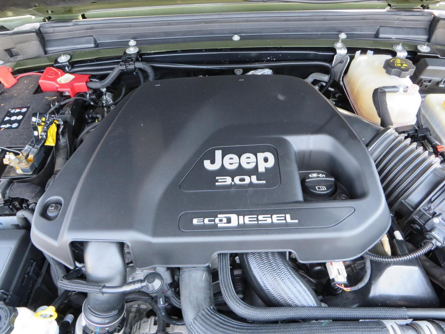 2021 Green Jeep Wrangler Unlimited Rubicon (1C4JJXFM1MW) with an 3.0L V6 DOHC 24V TURBO DIESEL engine, 6A transmission, located at 2630 Grass Valley Highway, Auburn, CA, 95603, (530) 508-5100, 38.937893, -121.095482 - Mopar lifted Diesel Rubicon with Fox shocks, HD tire carrier, Amp Power steps, Roof Rack, and color matched simulated beadlock rings. - Photo#69