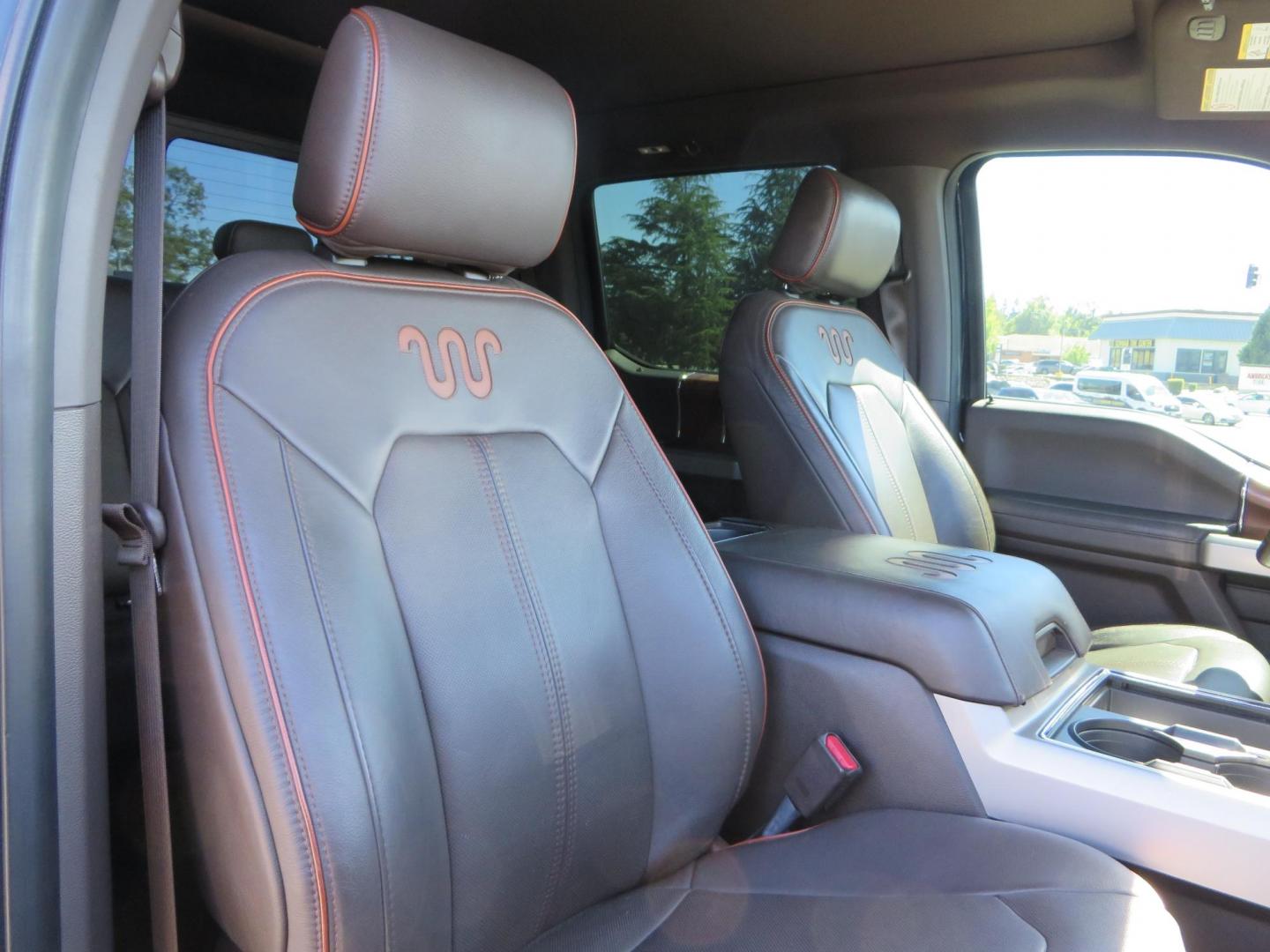 2017 BLACK /Brown Ford F-250 SD King Ranch Crew Cab 4WD (1FT7W2BT5HE) with an 6.7L V8 OHV 16V DIESEL engine, 6A transmission, located at 2630 Grass Valley Highway, Auburn, CA, 95603, (530) 508-5100, 38.937893, -121.095482 - Monster Superduty sitting on an 8" BDS long arm Fox 2.5 Coilover suspension system, Fox 2.0 shocks, Fox dual steering stabilizers, 22" Specialty Forged wheels, 40" Toyo MT tires, Undercover Ultraflex tonneau cover, 15" Drop Gen-Y hitch, and window tint. - Photo#67