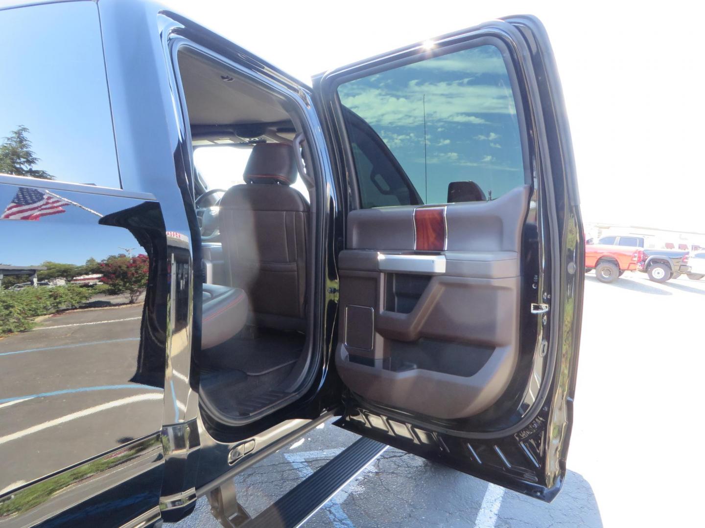 2017 BLACK /Brown Ford F-250 SD King Ranch Crew Cab 4WD (1FT7W2BT5HE) with an 6.7L V8 OHV 16V DIESEL engine, 6A transmission, located at 2630 Grass Valley Highway, Auburn, CA, 95603, (530) 508-5100, 38.937893, -121.095482 - Monster Superduty sitting on an 8" BDS long arm Fox 2.5 Coilover suspension system, Fox 2.0 shocks, Fox dual steering stabilizers, 22" Specialty Forged wheels, 40" Toyo MT tires, Undercover Ultraflex tonneau cover, 15" Drop Gen-Y hitch, and window tint. - Photo#71