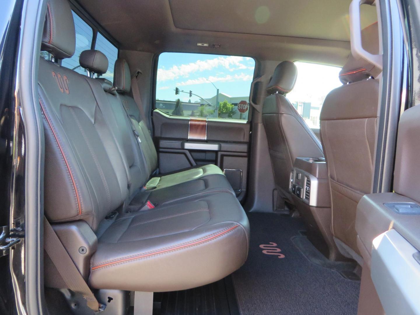 2017 BLACK /Brown Ford F-250 SD King Ranch Crew Cab 4WD (1FT7W2BT5HE) with an 6.7L V8 OHV 16V DIESEL engine, 6A transmission, located at 2630 Grass Valley Highway, Auburn, CA, 95603, (530) 508-5100, 38.937893, -121.095482 - Monster Superduty sitting on an 8" BDS long arm Fox 2.5 Coilover suspension system, Fox 2.0 shocks, Fox dual steering stabilizers, 22" Specialty Forged wheels, 40" Toyo MT tires, Undercover Ultraflex tonneau cover, 15" Drop Gen-Y hitch, and window tint. - Photo#74