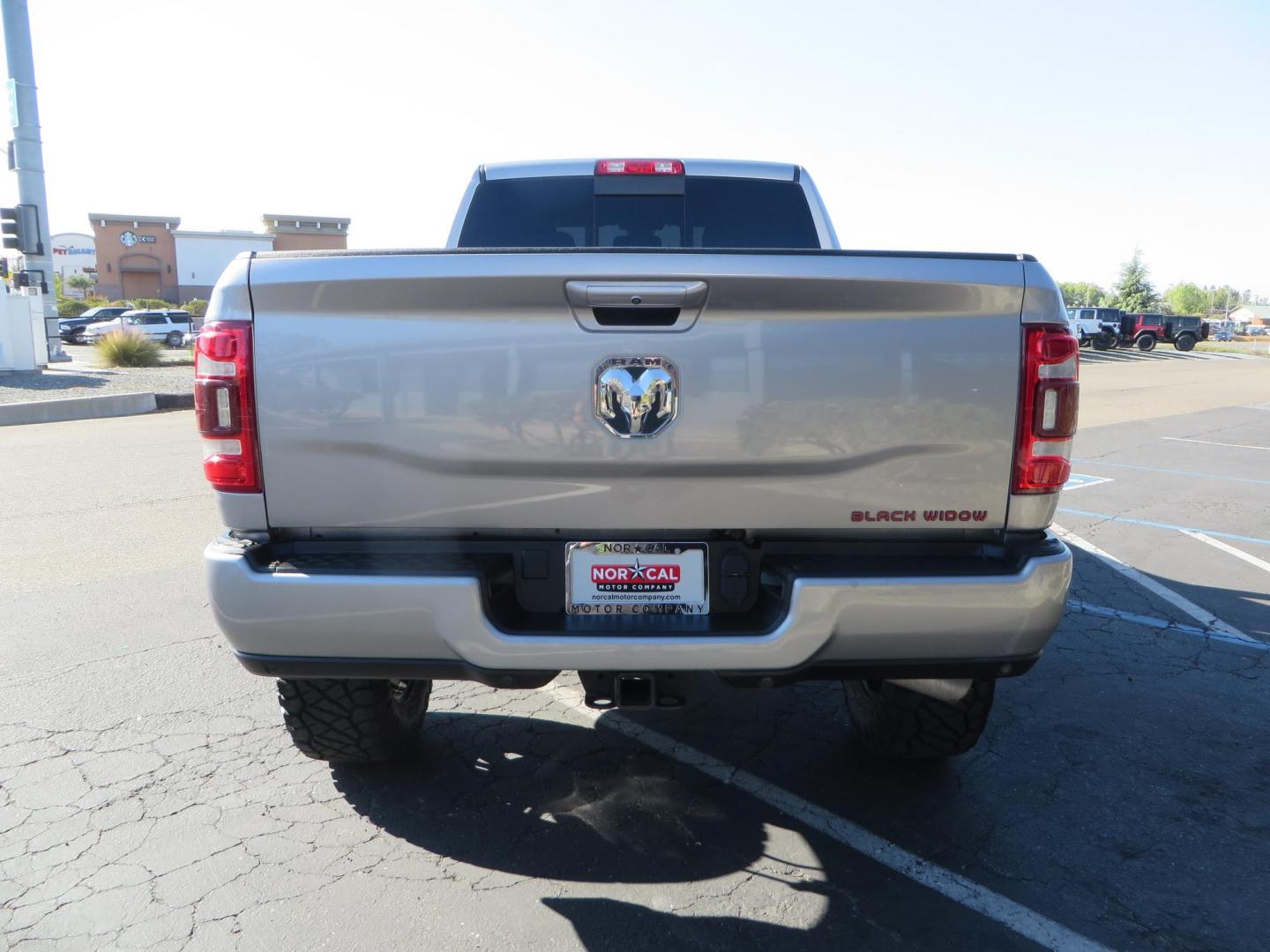 2022 SILVER /Black RAM 2500 Big Horn Black Widow Edition Crew Cab 4WD (3C6UR5DL3NG) with an 6.7L L6 OHV 24V TURBO DIESEL engine, 6A transmission, located at 2630 Grass Valley Highway, Auburn, CA, 95603, (530) 508-5100, 38.937893, -121.095482 - Ram 2500 Black Widow Edition Features 5" Suspension Lift System 20" Black Off Road Wheels 37" BFG KM3 Mud Terrain Tires Color Matched Pocket Fender Flares AMP Power Running Boards Tinted Front Windows Black Widow Gauge Cluster Black Widow Custom Stitched Headrests Red LED Interior Lights P - Photo#3