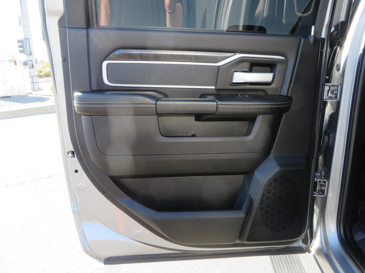 2022 SILVER /Black RAM 2500 Big Horn Black Widow Edition Crew Cab 4WD (3C6UR5DL3NG) with an 6.7L L6 OHV 24V TURBO DIESEL engine, 6A transmission, located at 2630 Grass Valley Highway, Auburn, CA, 95603, (530) 508-5100, 38.937893, -121.095482 - Ram 2500 Black Widow Edition Features 5" Suspension Lift System 20" Black Off Road Wheels 37" BFG KM3 Mud Terrain Tires Color Matched Pocket Fender Flares AMP Power Running Boards Tinted Front Windows Black Widow Gauge Cluster Black Widow Custom Stitched Headrests Red LED Interior Lights P - Photo#44