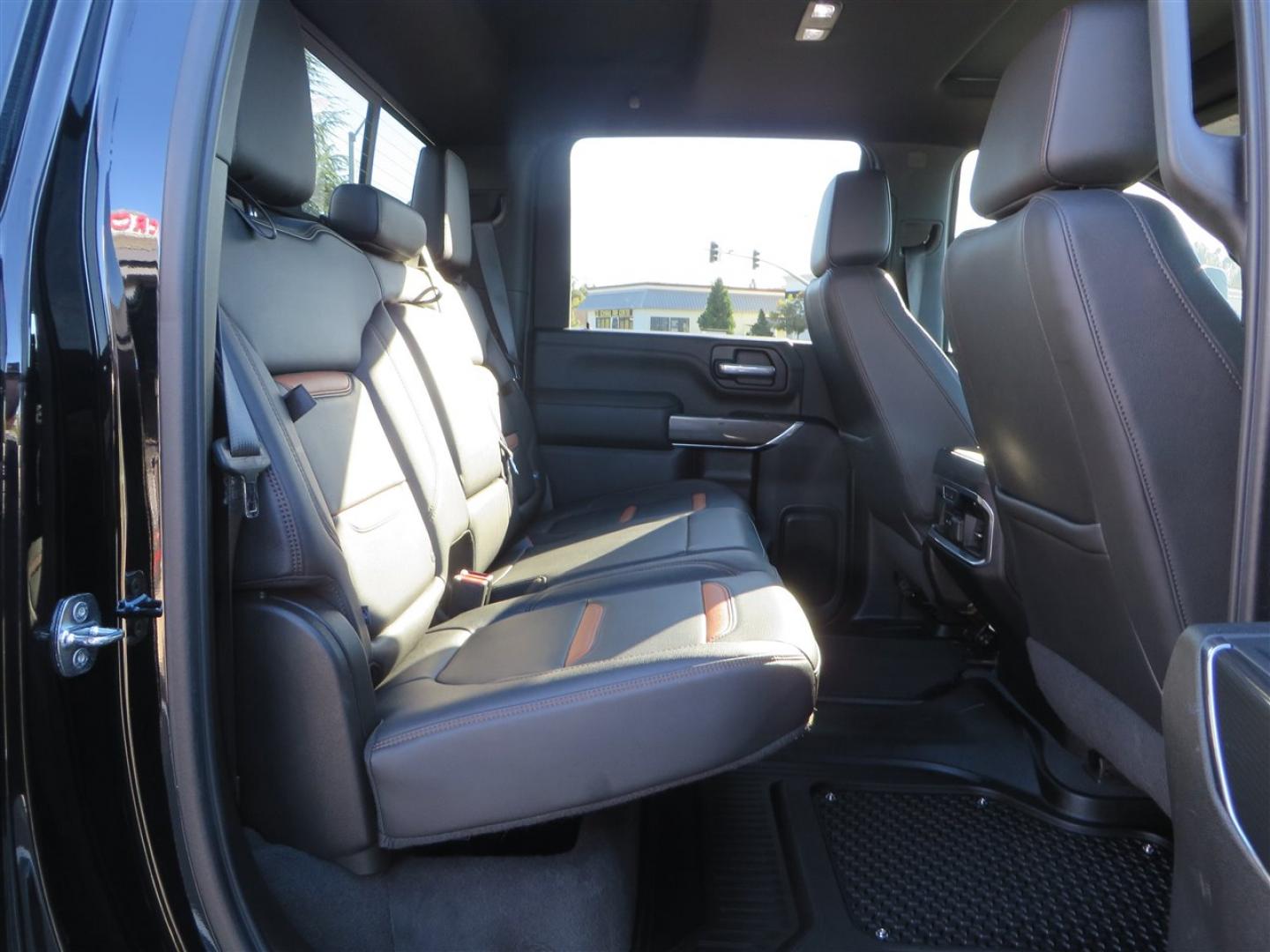 2021 BLACK /BLACK GMC Sierra 2500HD AT4 Crew Cab 4WD (1GT49PEY3MF) with an 6.6L V8 OHV 16 DIESEL engine, 6A transmission, located at 2630 Grass Valley Highway, Auburn, CA, 95603, (530) 508-5100, 38.937893, -121.095482 - Features a RC 7'' suspension system, 37'' Nitto Ridge Grappler tires, 22'' 4 Play wheels, Airlift helper bags with compressor, soft folding tonneau cover, and window tint. - Photo#64