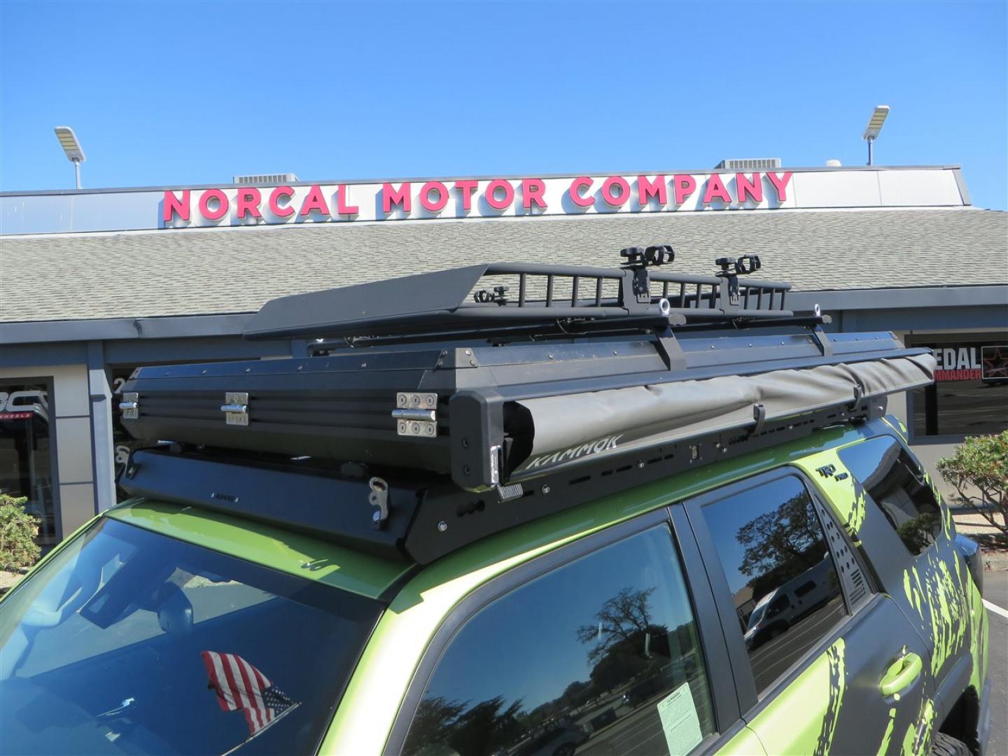 2022 Green /Black Toyota 4Runner TRD PRO 4WD (JTELU5JR6N6) with an 4.0L V6 DOHC 24V engine, 5A transmission, located at 2630 Grass Valley Highway, Auburn, CA, 95603, (530) 508-5100, 38.937893, -121.095482 - Features- A Magnuson Supercharger, Westcott Designs level kit and Roof Ladder, BFG KO3 tires, IronMan Front and rear bumpers, Winch, Led lighting, Rock Sliders, Alpha Rex tail lights, IKamper roof rack, Mamba Roof mounted tent, Yakima roof basket, Kammok Awning, Smoked bug deflector, Pedal Commander - Photo#22