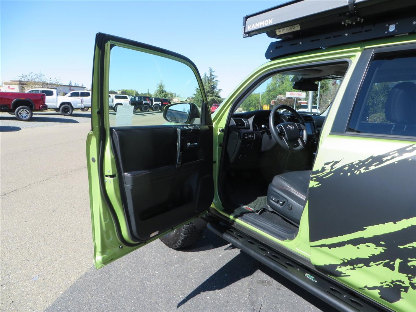 2022 Green /Black Toyota 4Runner TRD PRO 4WD (JTELU5JR6N6) with an 4.0L V6 DOHC 24V engine, 5A transmission, located at 2630 Grass Valley Highway, Auburn, CA, 95603, (530) 508-5100, 38.937893, -121.095482 - Features- A Magnuson Supercharger, Westcott Designs level kit and Roof Ladder, BFG KO3 tires, IronMan Front and rear bumpers, Winch, Led lighting, Rock Sliders, Alpha Rex tail lights, IKamper roof rack, Mamba Roof mounted tent, Yakima roof basket, Kammok Awning, Smoked bug deflector, Pedal Commander - Photo#40