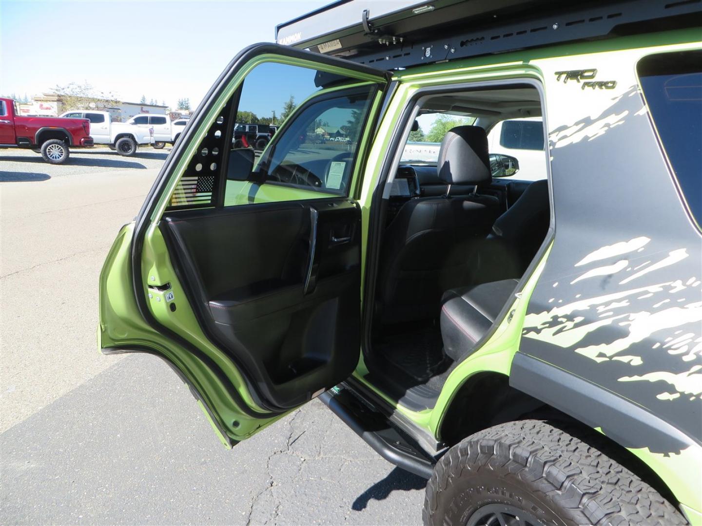2022 Green /Black Toyota 4Runner TRD PRO 4WD (JTELU5JR6N6) with an 4.0L V6 DOHC 24V engine, 5A transmission, located at 2630 Grass Valley Highway, Auburn, CA, 95603, (530) 508-5100, 38.937893, -121.095482 - Features- A Magnuson Supercharger, Westcott Designs level kit and Roof Ladder, BFG KO3 tires, IronMan Front and rear bumpers, Winch, Led lighting, Rock Sliders, Alpha Rex tail lights, IKamper roof rack, Mamba Roof mounted tent, Yakima roof basket, Kammok Awning, Smoked bug deflector, Pedal Commander - Photo#67