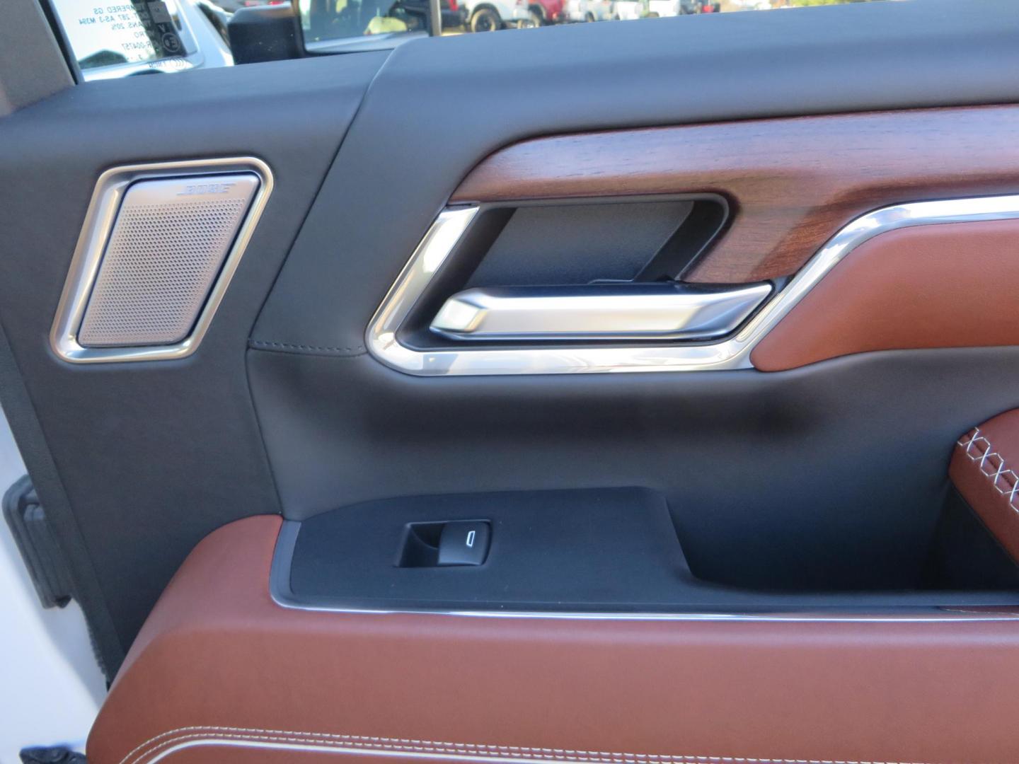 2024 White /Brown GMC Sierra 3500HD Crew Cab 4WD (1GT49YEYXRF) with an 6.6L V8 OHV 16V TURBO DIESEL engine, 10 Speed Automatic transmission, located at 2630 Grass Valley Highway, Auburn, CA, 95603, (530) 508-5100, 38.937893, -121.095482 - Must see Tow rig! - Photo#67