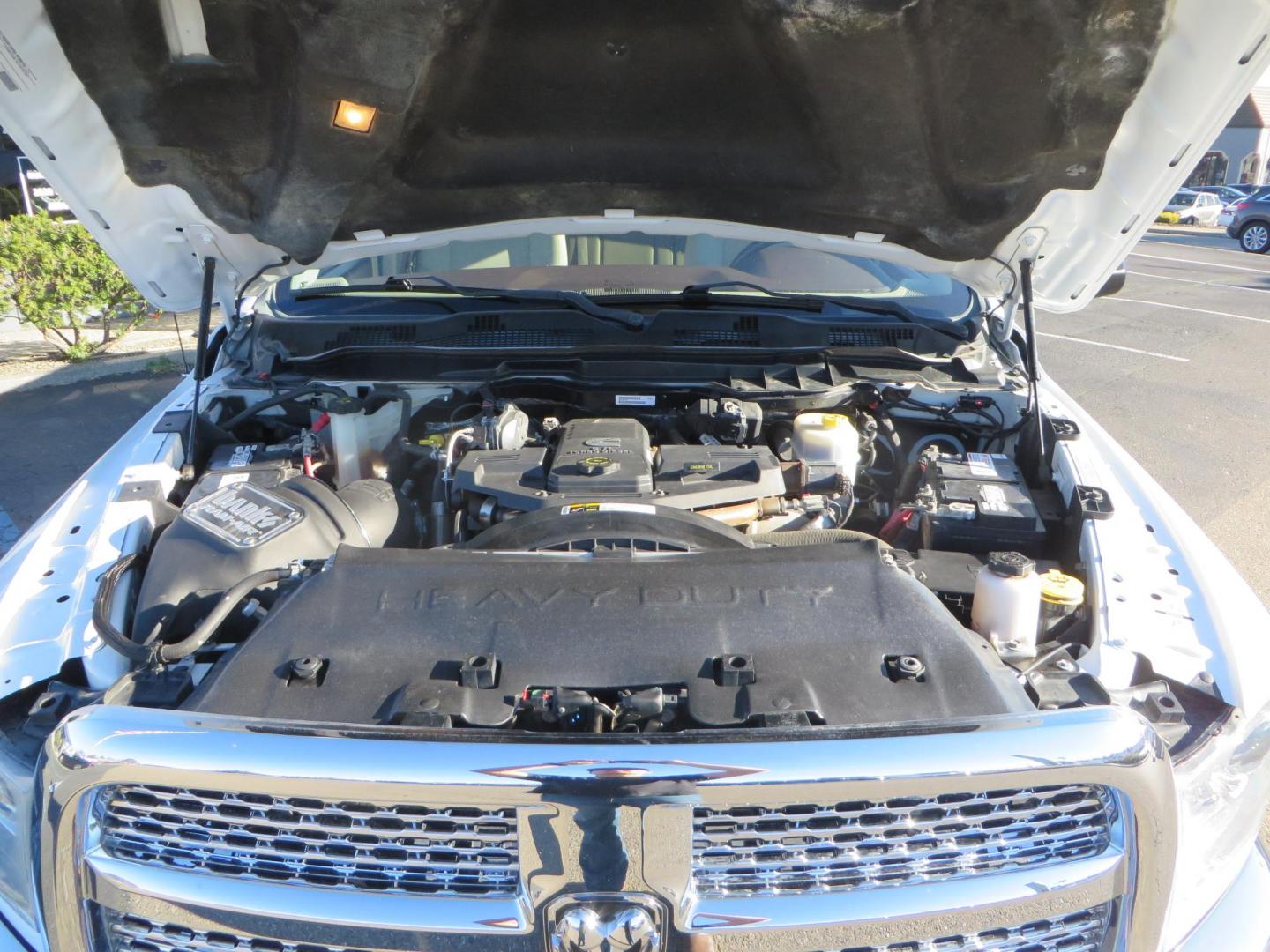 2015 White /Tan RAM 2500 Laramie Crew Cab LWB 4WD (3C6UR5KLXFG) with an 6.7L L6 OHV 24V TURBO DIESEL engine, 6-Speed Automatic transmission, located at 2630 Grass Valley Highway, Auburn, CA, 95603, (530) 508-5100, 38.937893, -121.095482 - Features- Thuren Suspension system, Fox 2.5 Performance Elite shocks, N-Fab runnign boards, Rimrock rear bumper, 20'' Fuel wheels, 35'' Nito Trail Grappler tires, Weathertech floor liners, and a Banks intake. - Photo#69