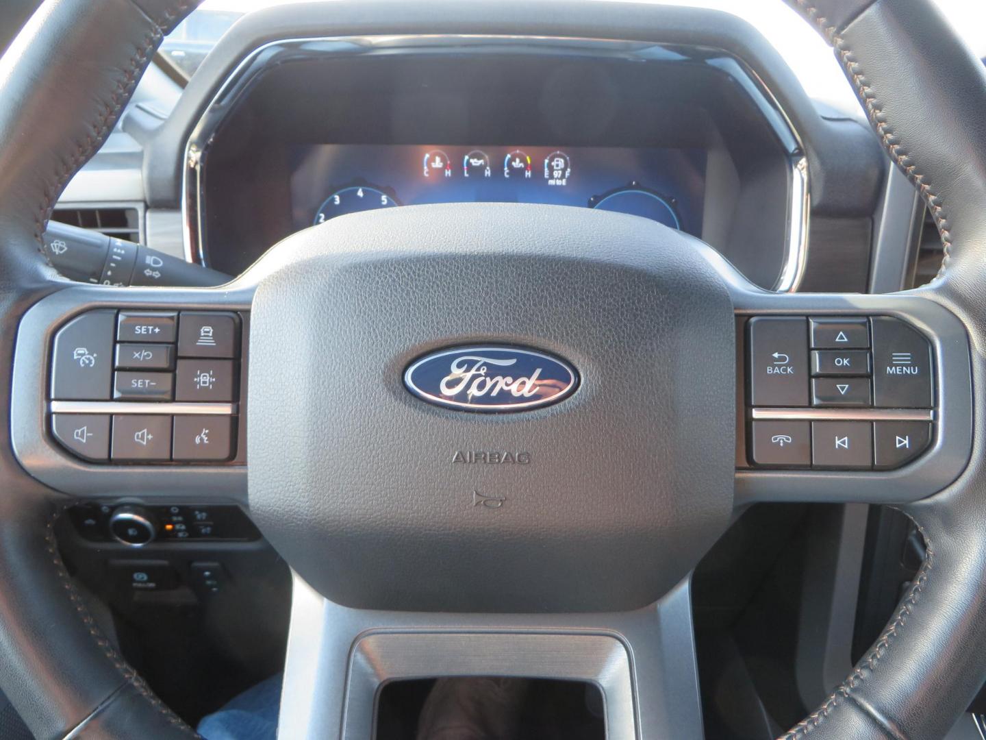 2024 White Ford F-150 Lariat SuperCrew 4WD (1FTFW5L56RF) with an 5.0L V8 OHV 16V engine, 6A transmission, located at 2630 Grass Valley Highway, Auburn, CA, 95603, (530) 508-5100, 38.937893, -121.095482 - New Level kit, 20'' Gear Alloy 764BM wheels, and Toyo Open Country AT3 tires. - Photo#37